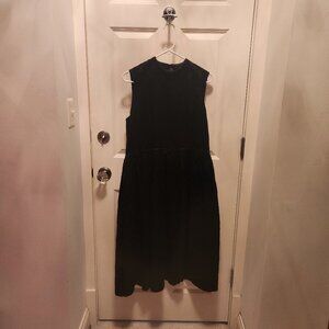 Vintage 1960s Black Floral Brocade Dress